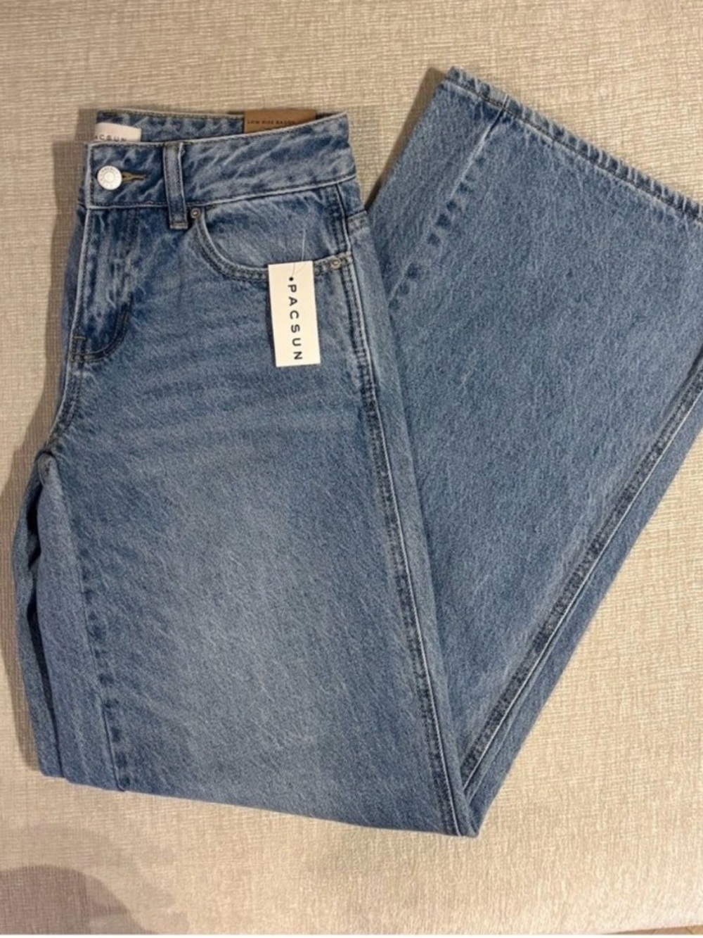 PacSun Casey Astrid Low Rise Baggy Wide Leg Jeans Astrid Blue Denim 24 NWT NEW - Picture 4 of 5